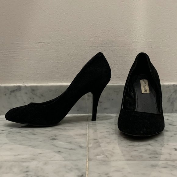 Steve Madden Shoes - Steve Madden Black Suede 3" Heels - Size 8